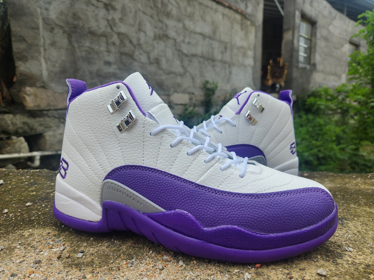 Air Jordan 12 White-Purple Sneakers