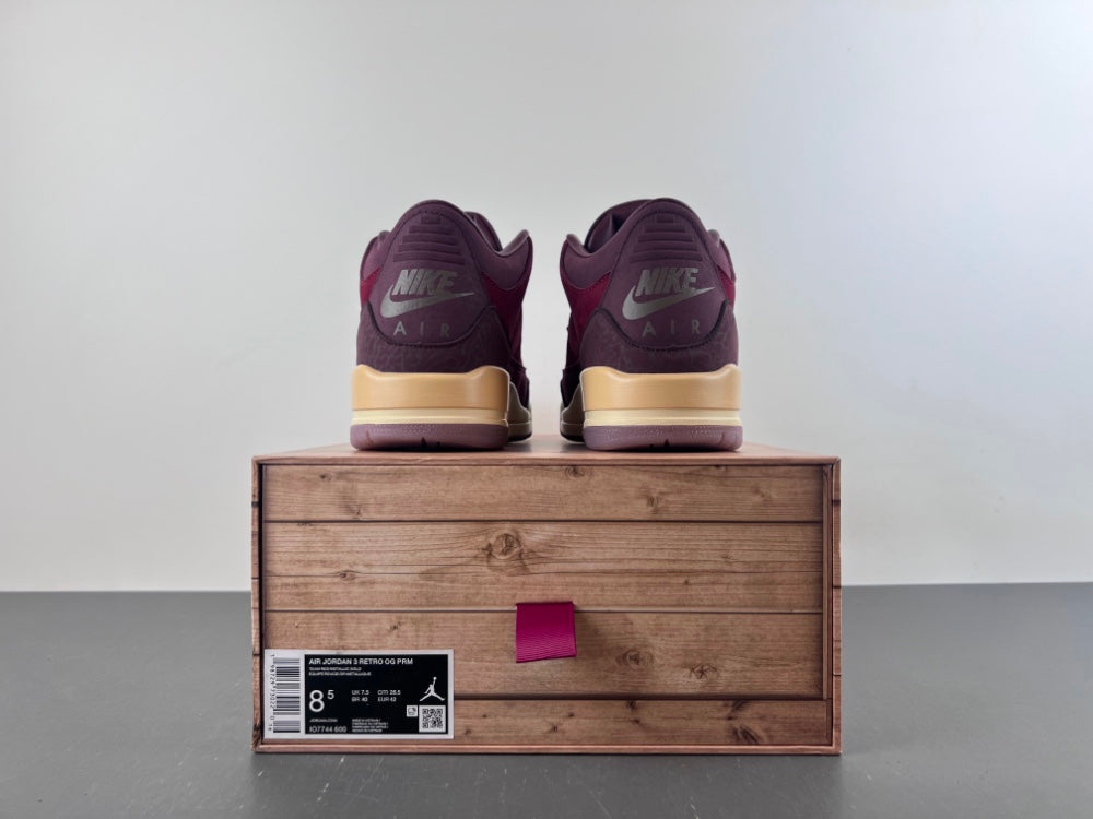Air Jordan 3 BIN 23 Burgundy Sneakers – IO7744-600, L Version