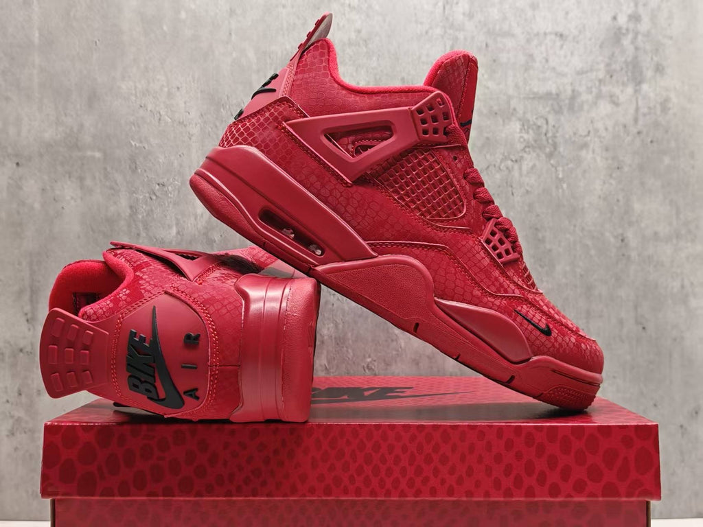 Nigel Sylvester x Air Jordan 4 Red Mamba Red Black Sneakers