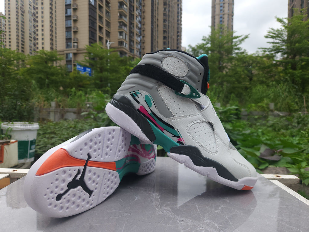 Air Jordan 8 Retro White-Grey-Green Sneakers
