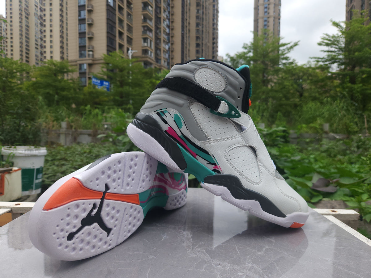 Air Jordan 8 Retro White-Grey-Green Sneakers