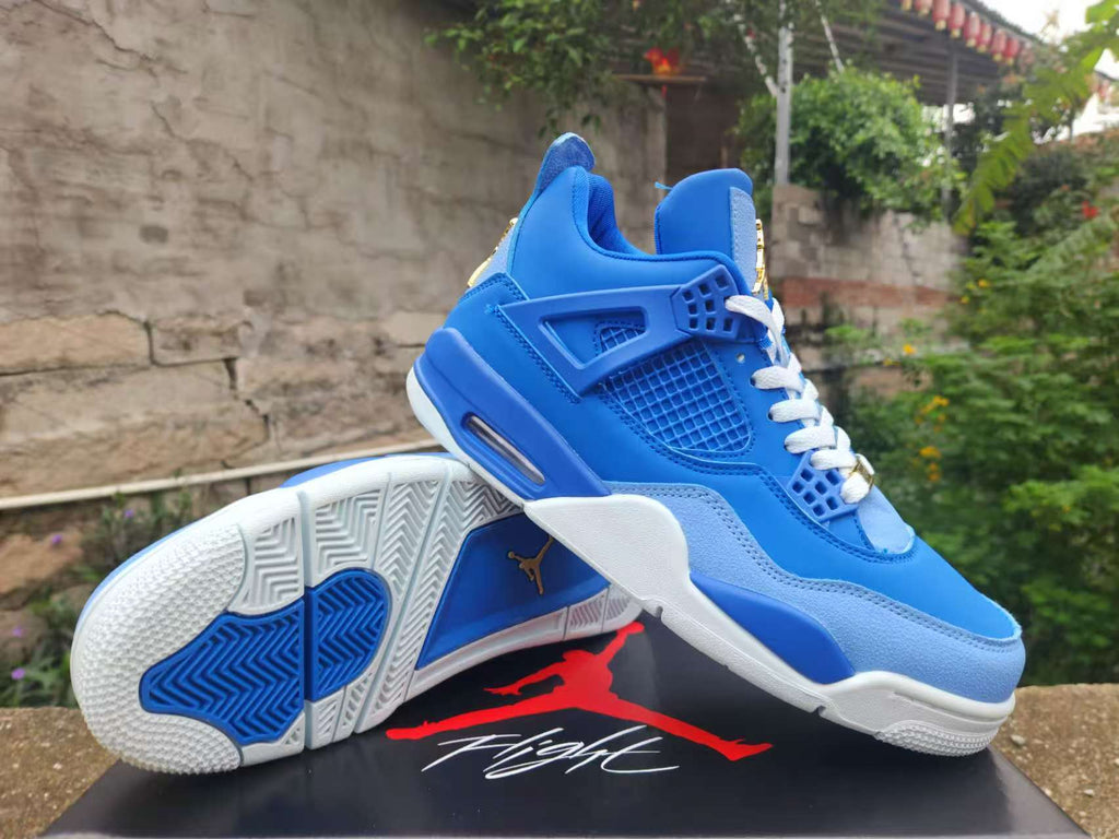 Air Jordan 4 Retro Royal-Blue-Gold Sneakers