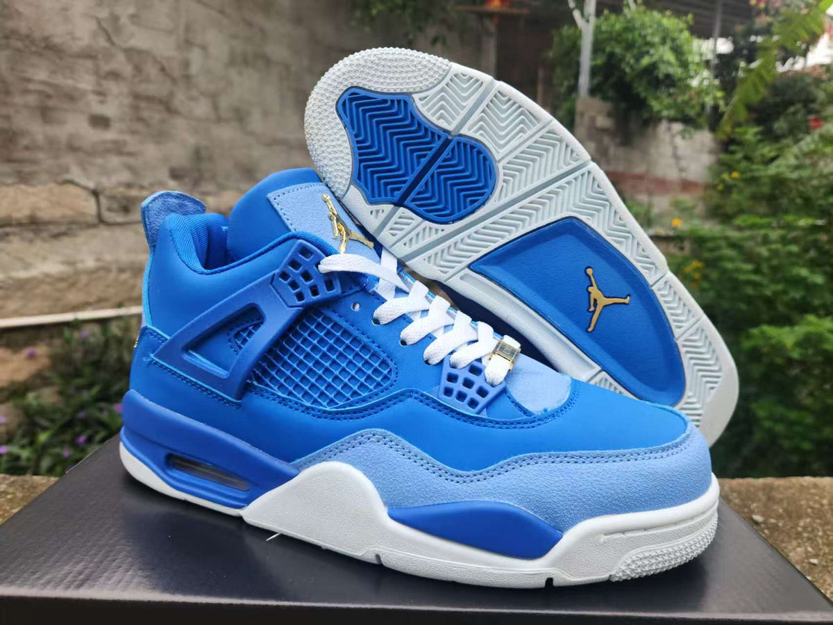 Air Jordan 4 Retro Royal-Blue-Gold Sneakers