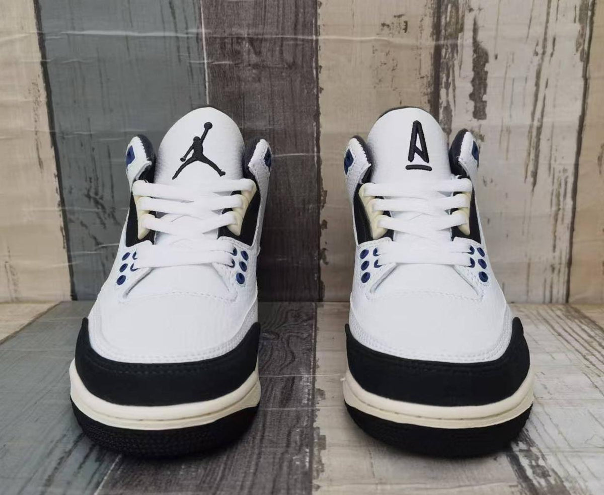Air Jordan 3 Retro White, Grey & Blue Sneakers