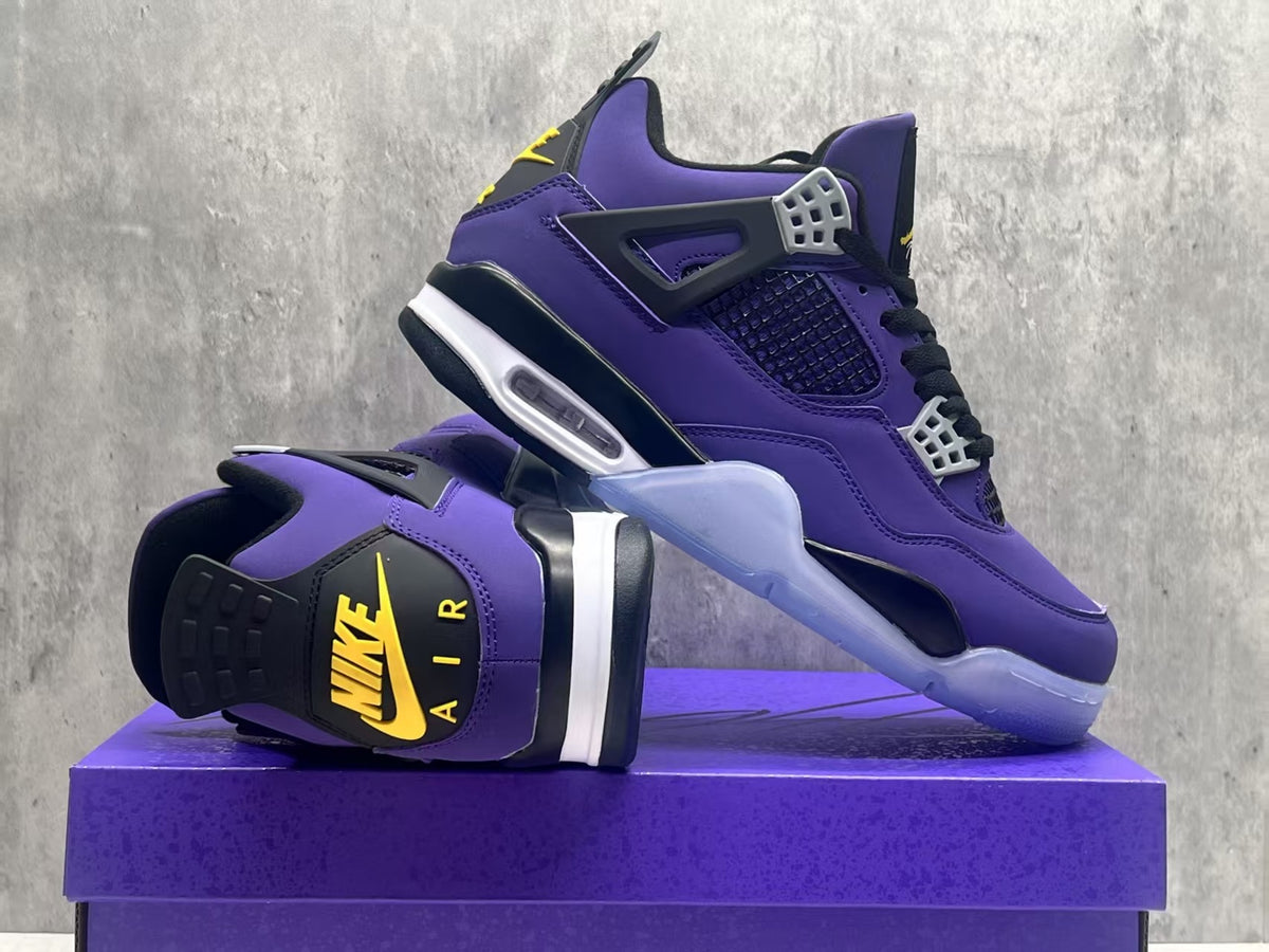 Air Jordan 4 Retro Lakers Purple-Gold Sneakers