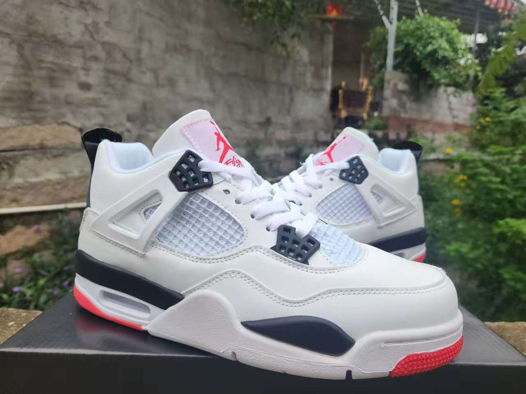 Air Jordan 4 Retro White-Red Sneakers