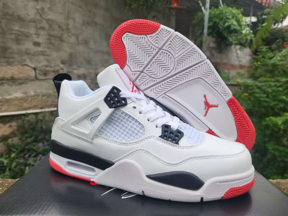 Air Jordan 4 Retro White-Red Sneakers