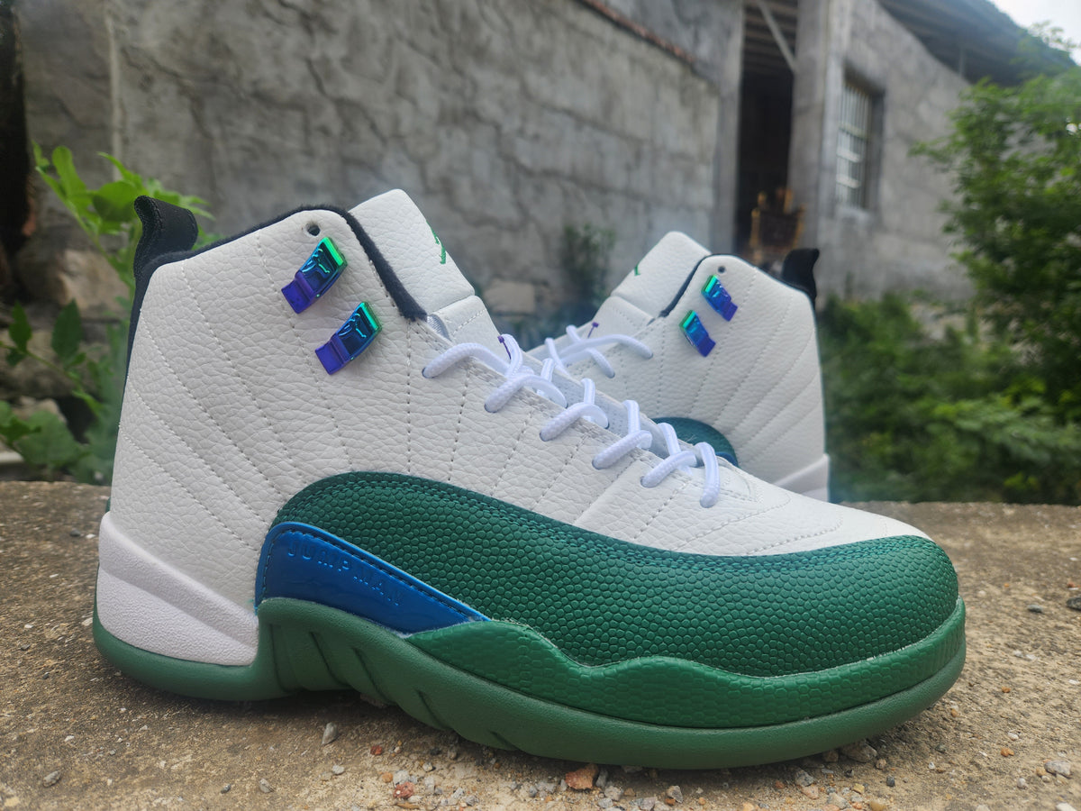 Air Jordan 12 White-Green Sneakers