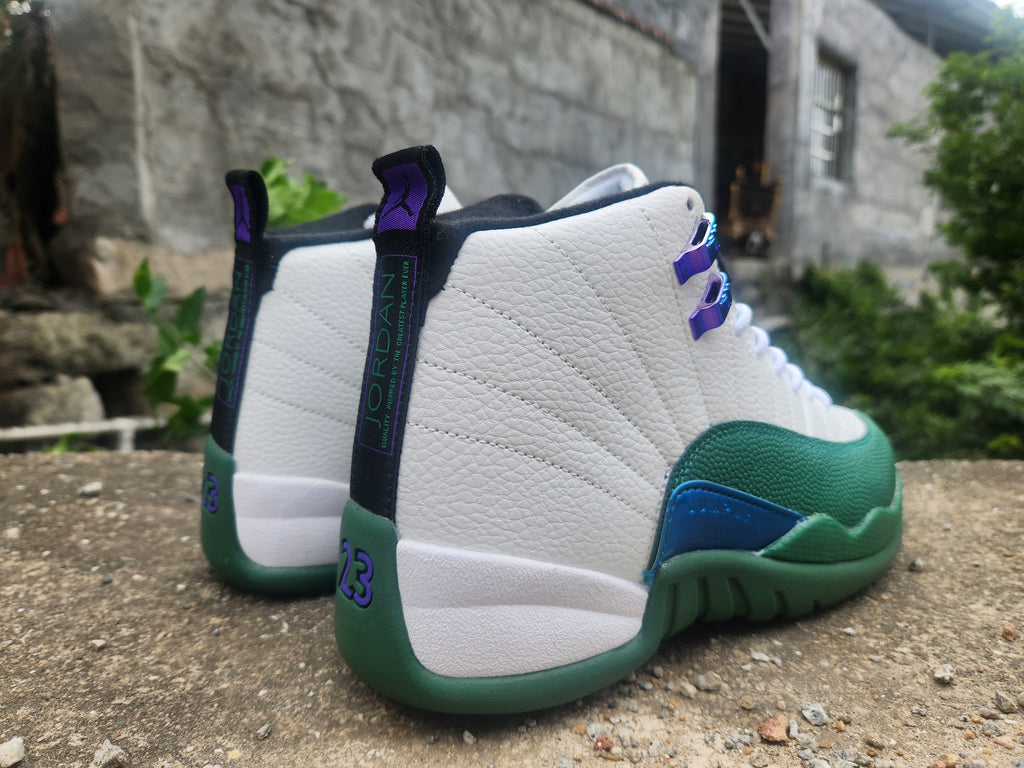 Air Jordan 12 White-Green Sneakers